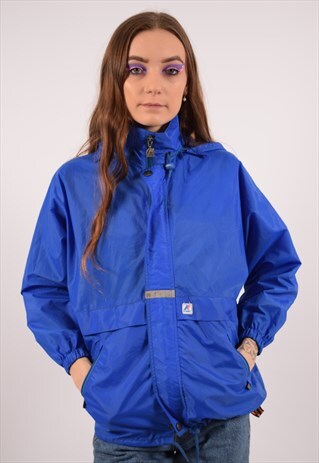 VINTAGE K-WAY RAIN JACKET BLUE
