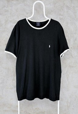 Vintage Polo Sport Ralph Lauren T Shirt Black Ringer XL