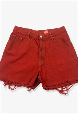 Vintage levi's 550 denim shorts overdyed red w32 BV14541