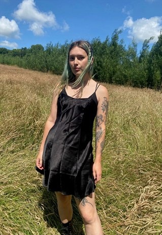 VINTAGE 00S Y2K SATIN MINI SLIP DRESS