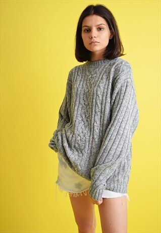 90'S RETRO STRIPED COZY KNITTED OVERSIZED SLOUCHY JUMPER