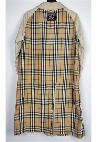 Vintage Burberry Trench Raincoat, Nova Check, Reworked