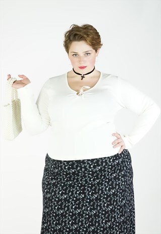 VINTAGE 90S CREAM LONG SLEEVE TOP