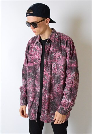 VINTAGE 90S ABSTRACT TIE DYE LONG SLEEVE SHIRT