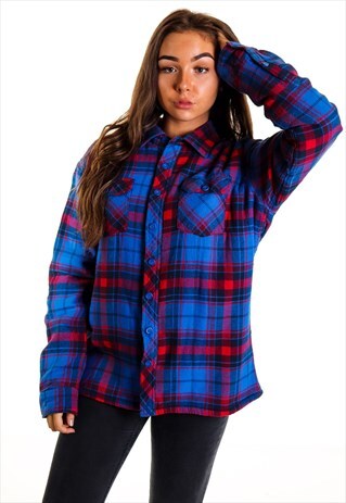 VINTAGE SHERPA LINED FLANNEL SHIRT S895