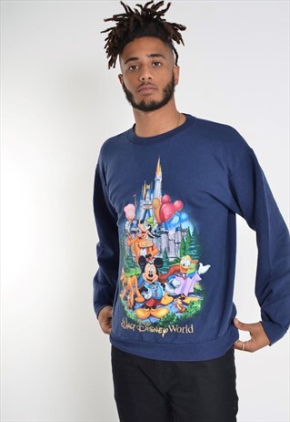 VINTAGE DISNEY WORLD MICKEY MOUSE SWEATSHIRT IN BLUE