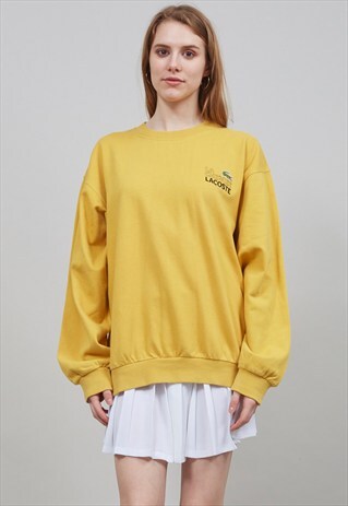 VINTAGE 90S OVERSIZED YELLOW LACOSTE SWEATER