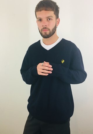 VINTAGE NAVY WOOL SWEATER JUMPER