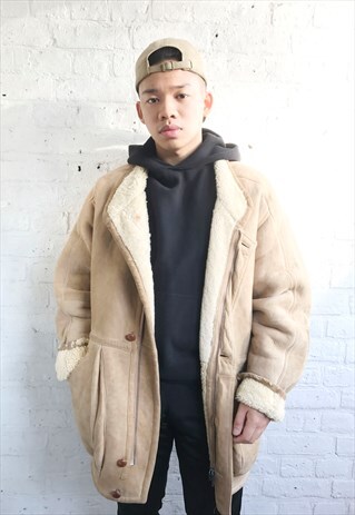 SHEARLING JACKET/COAT WITH FLEECE LINING (1990'S/MENS)
