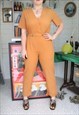 Retro Y2K Mustard Yellow Monochrome Summer V Jumpsuit Romper