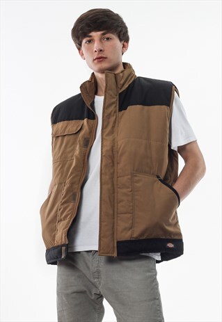 VINTAGE DICKIES VEST GILER 90S BROWN BLACK