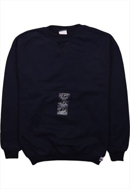 Vintage 90's Russell Sweatshirt Lightweight Crew Neck Navy