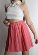 REVIVAL VINTAGE 80S PINK PLEATED MINI SKIRT WITH RAW HEM