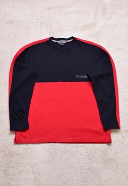 Vintage 90s OG Nike Red Black Embroidered Ribbed Sweater