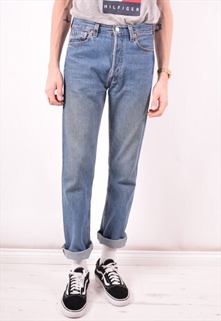 LEVI'S 501 MENS VINTAGE JEANS W29 L34 BLUE 90S