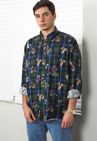 RARE VINTAGE TOMMY HILFIGER SHIRT LOGO 90S L 12.7