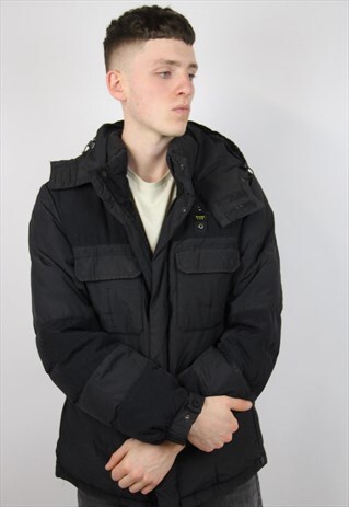 VINTAGE BLAUER USA BLACK PADDED SPORT JACKET