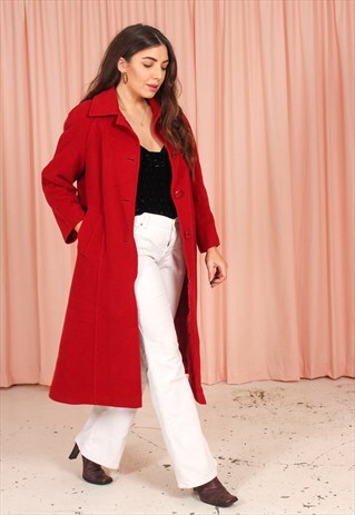 VINTAGE 90S WOOL COAT IN RED