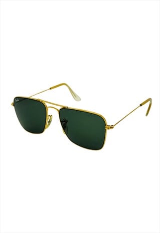 Ray Ban Sunglasses Square Aviator Tinted Gold Metal Vintage