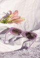 LILAC ROUNDED RECTANGLE 90S LOOK SUNGLASSES