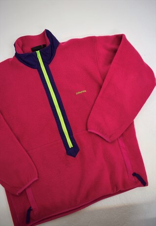 VINTAGE 90S PATAGONIA FUSCHIA PINK FLEECE JUMPER