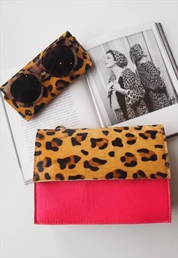 Nephele Pink Leopard Print Crossbody Bag Sustainable