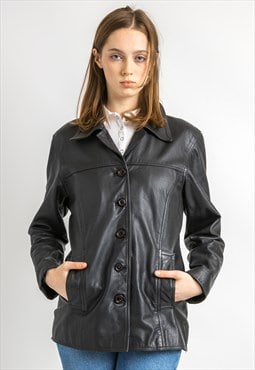 Leather Moto Bomber Jacket Women Vintage 5899