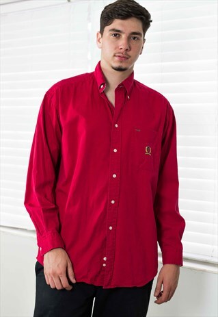 VINTAGE TOMMY HILFIGER SHIRT LOGO 90S M 13.1