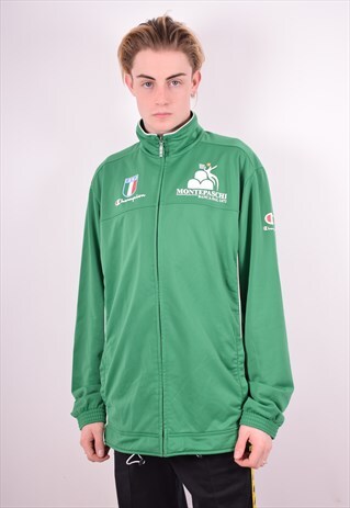 CHAMPION MENS VINTAGE TRACKSUIT TOP JACKET XXXL GREEN 90'S
