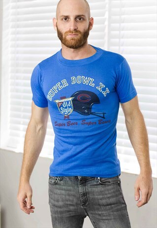 VINTAGE SUPER BOWL XX T-SHIRT LOGO 90S S 3.4