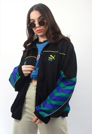 90'S RETRO MULTICOLOURED OVERSIZED TRACK JACKET