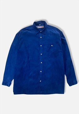 Retro 90s Cord Shirt : Navy Blue