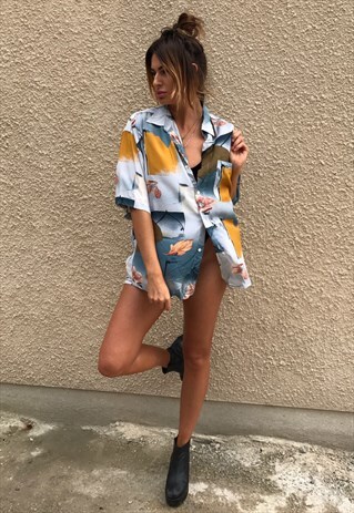 PATTERNED OVERSIZED RETRO VINTAGE UNISEX FESTIVAL SHIRT