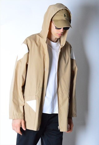 VINTAGE 90S BEIGE LIGHTWEIGHT HOODED JACKET