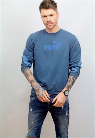 1990'S VINTAGE PUMA' SWEATSHIRT IN BLUE