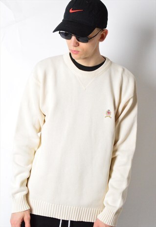 VINTAGE 90S CREAM WHITE KNIT TOMMY HILFIGER JUMPER