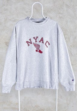 Vintage Grey Champion Reverse Weave Sweatshirt NYAC New York