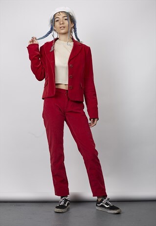 VINTAGE 90'S RED CORDUROY MOSCHINO COORDINATE SET