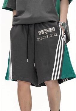 Utility shorts cropped gorpcore skater pants in grey 