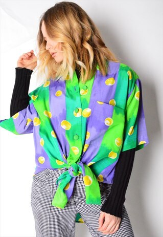 VINTAGE 90S POLKA DOT SHORT SLEEVE SHIRT