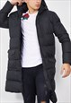 JUSTYOUROUTFIT BLACK LONGLINE HOODED PUFFER COAT