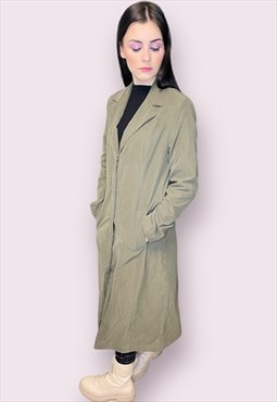 Long khaki vintage women trench autumn coat {W621}