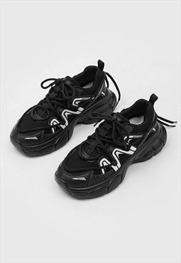 Utility trainers gorpcore sneakers grunge rave shoes black