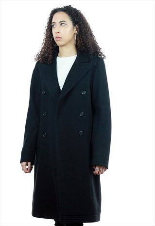 KARL LAGERFELD FOR H&M BLACK WOOL AND CASHMERE BLEND COAT