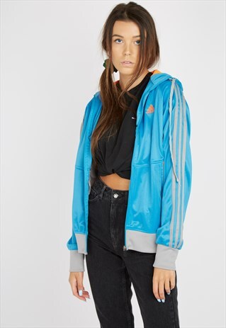 VINTAGE ADIDAS BLUE HOODIE