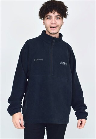VINTAGE 90'S COLUMBIA BLACK 1/4 ZIP FLEECE