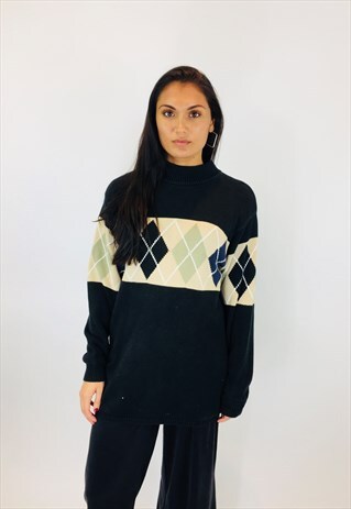 VINTAGE CHUNKY COLOURFUL COTTON KNIT JUMPER