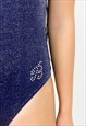 VINTAGE 90S SHINY BLUE BODYSUIT 