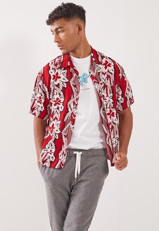 VINTAGE HAWAIIAN PATTERNED FESTIVAL SHORT SLEEVE SHIRT