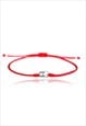 OPEN CIRCLE ADJUSTABLE BRACELET IN RED 925 STERLING SILVER